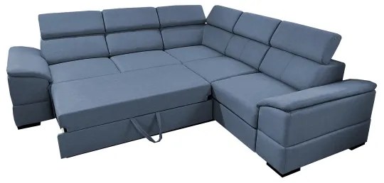 Colțar extensibil universal GRANADA cu spațiu de depozitare, albastru