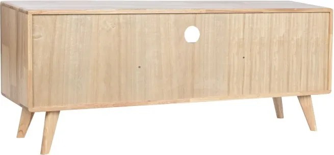 Comoda TV natur , din lemn de cauciuc metal si rattan , "Natqi"