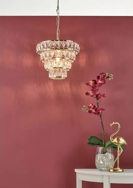 Där Lighting CER0135 - Candelabru pe lanț CERYS 1xE27/60W/230V auriu