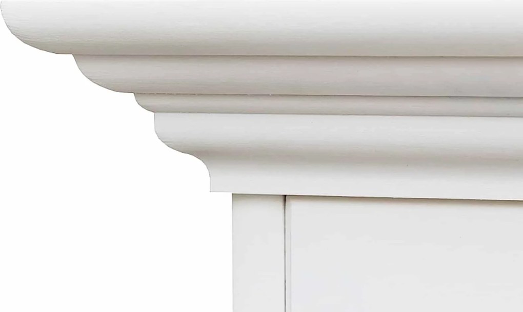Dulap lemn masiv alb Linea, 203 × 65 × 190 cm