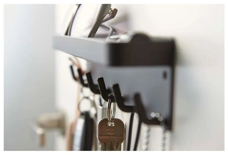 Cuier pentru chei cu raft YAMAZAKI Smart, negru