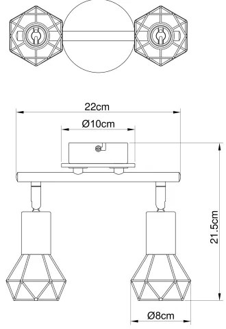 Globo 54802S-2 - Lampă spot XARA 2xE14/40W/230V