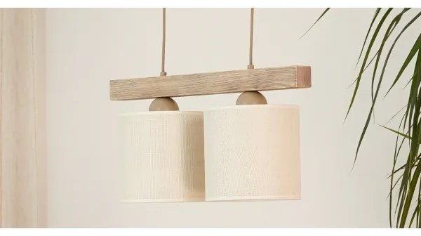 Lustră pe cablu Brilagi FOREST 2xE27/15W/230V pin/maro/crem