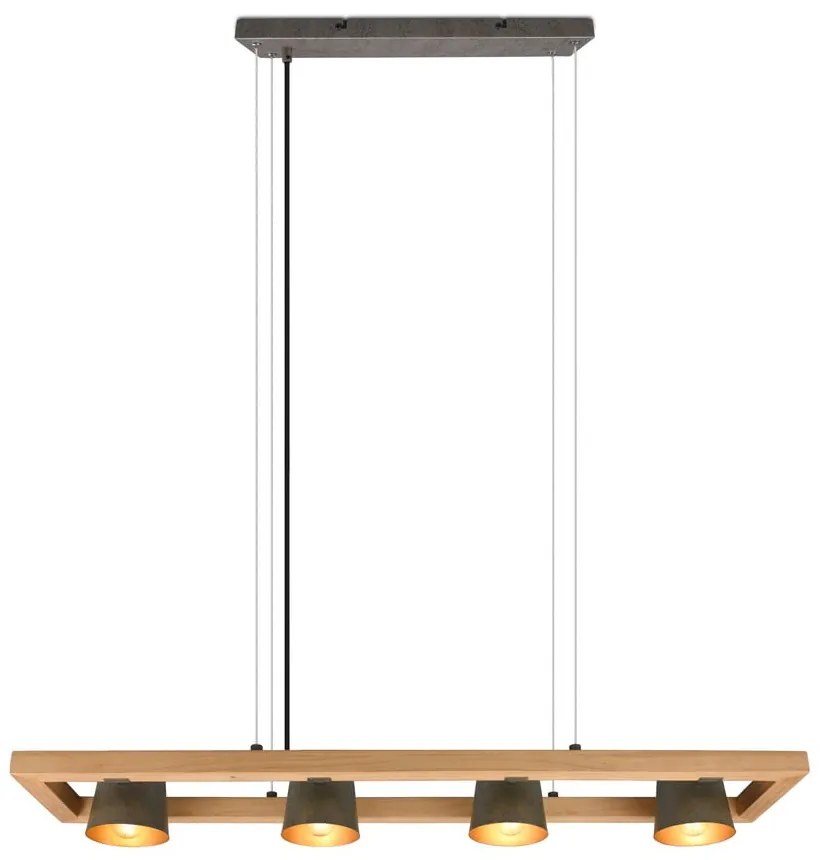 Lustră gri/în culoare naturală Bell – Trio