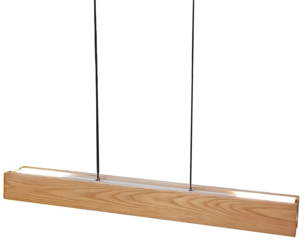 Lustra LED moderna design lemn natural Laria