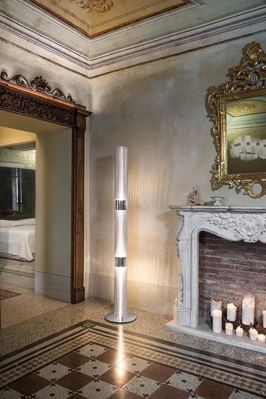 Lampadar modern design Art Deco realizata manual LA LOLLO silver