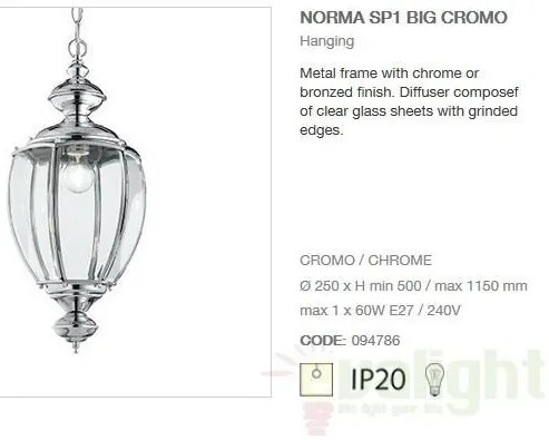 Pendul clasic diam.25cm, NORMA SP1 BIG CROMO 094786
