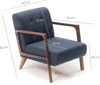 Fotoliu PUKI albastru