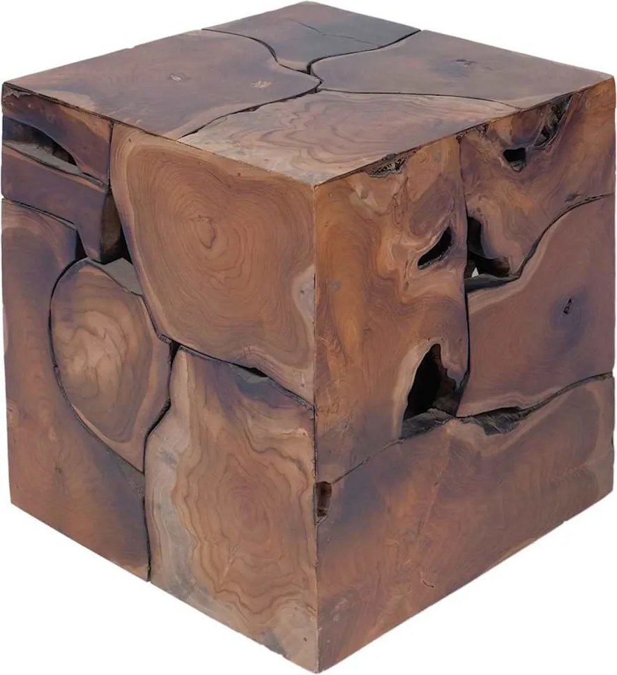 vidaXL Taburete, 2 buc., Maro, 40x40x45 cm, lemn de tec masiv