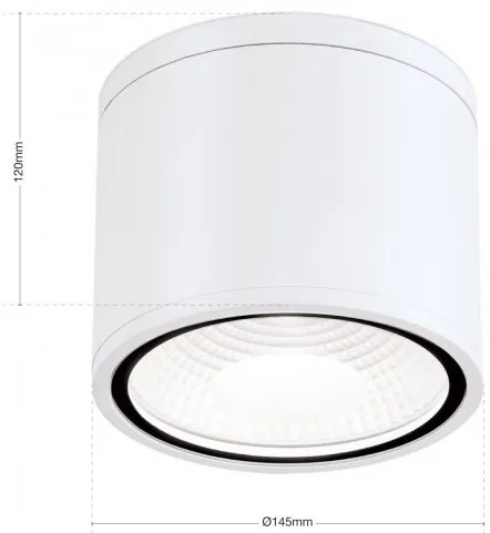 Spot LED aplicat cu protectie la umiditate IP65, SPUTNIK 14,5cm, alb