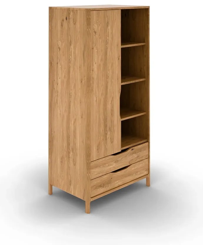 Șifonier în culoare naturală din lemn de stejar 90x188 cm Twig – The Beds