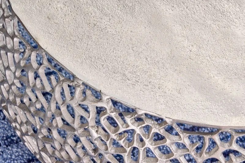 Set de 2 masute cu aspect deosebit Leaf argintiu