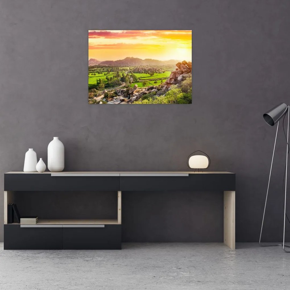 Tablou cu valea Hampi în India (70x50 cm)