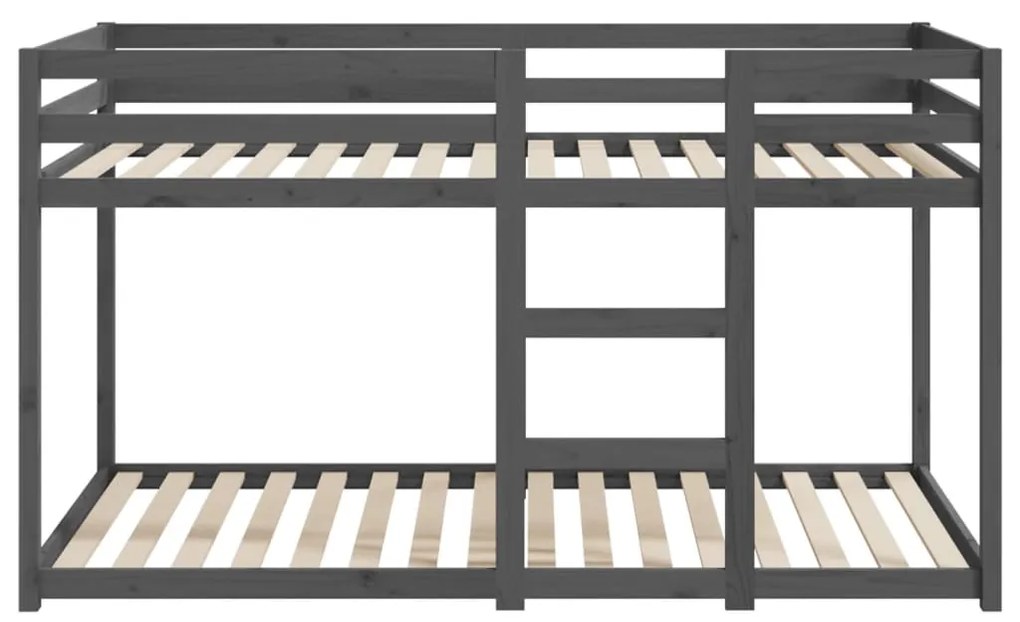Pat supraetajat, gri, 90x190 cm, lemn masiv de pin Gri, 90 x 190 cm