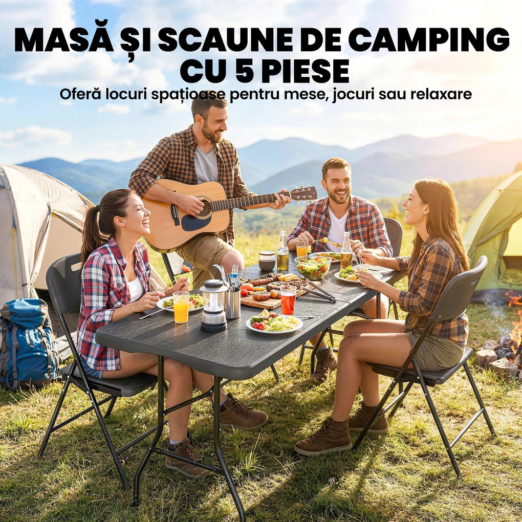 Outsunny măsuțe pentru plajă ușoare mobilier de camping bucătărie plastic pop pliabil pentru banchete | Aosom Romania
