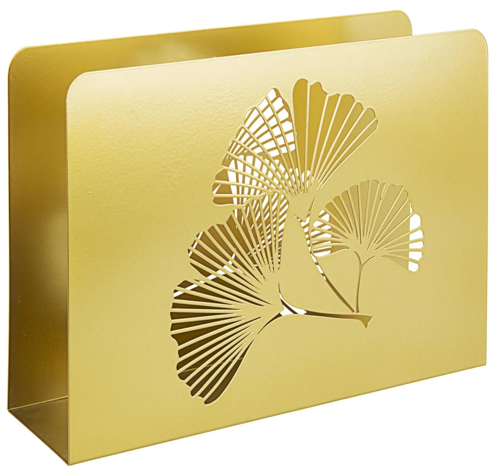 Suport pentru reviste Ginkgo, Otel, Auriu, 35x10x26 cm