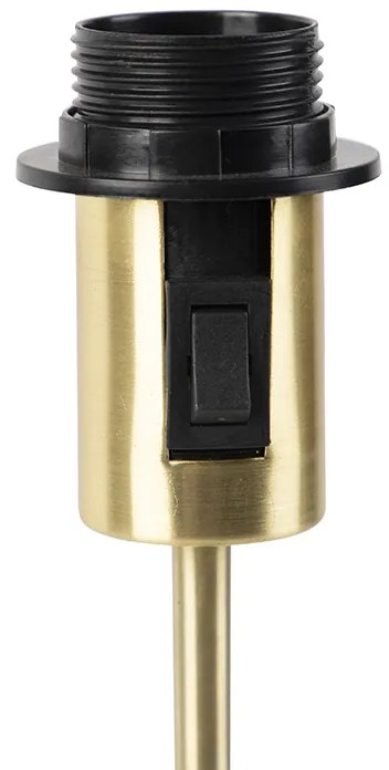 Lampă de masă aurie/bronz cu abajur din in alb 35 cm - Parte