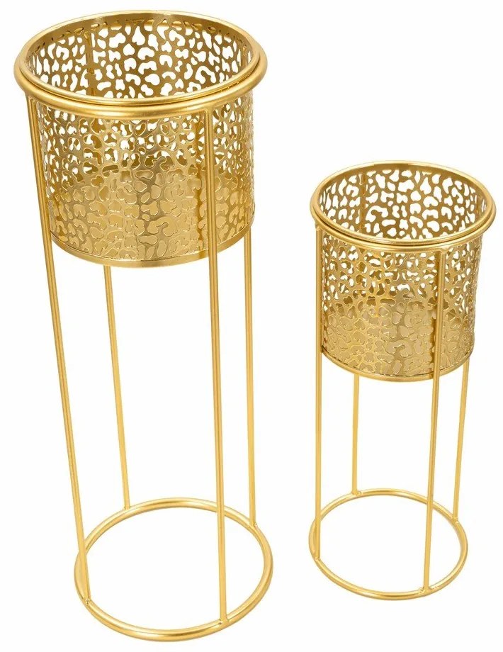 Suporturi pentru flori 2 buc. din metal ø 17 cm (înălțime 46 cm) Nat – Mauro Ferretti