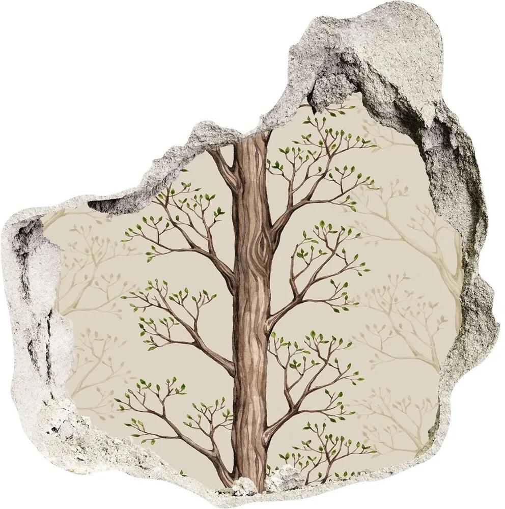 Autocolant de perete gaură 3D Copaci