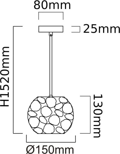 Open Design OR80193 - Pendul cu cablu CARERA, 1x G9/7W/230V, diametru 15 cm, aur roz