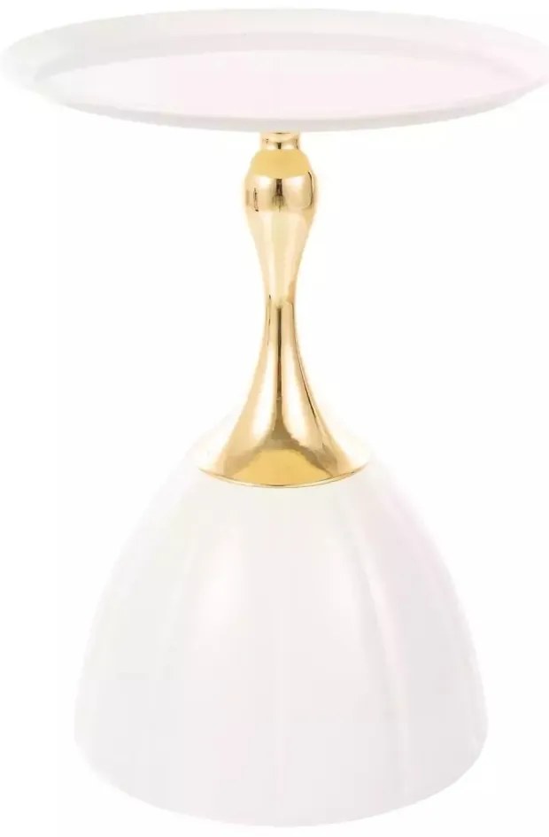 Masuta de cafea Piana alb/auriu ø38/h50 cm