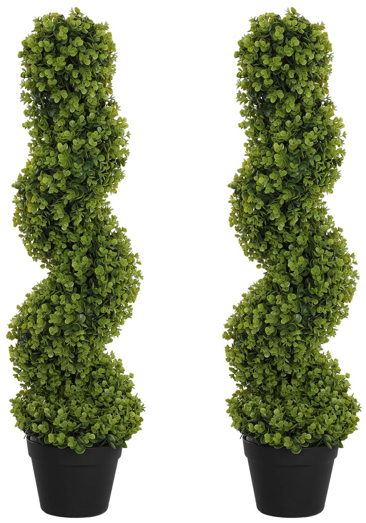 HOMCOM Set de 2 plante decorative, Plante artificiale în ghiveci, Plante artificiale pentru casă, interior, exterior, 90 cm, Verde | Aosom Romania