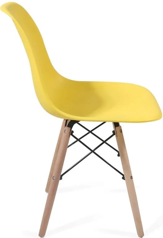 Set de scaune de luat masă din plastic, 2 bucăți, galben