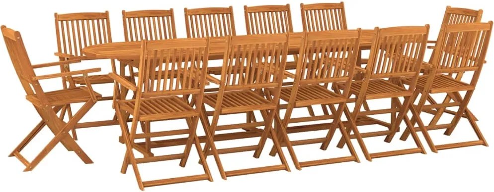 vidaXL Set mobilier de grădină 13 piese 280x90x75cm, lemn masiv acacia