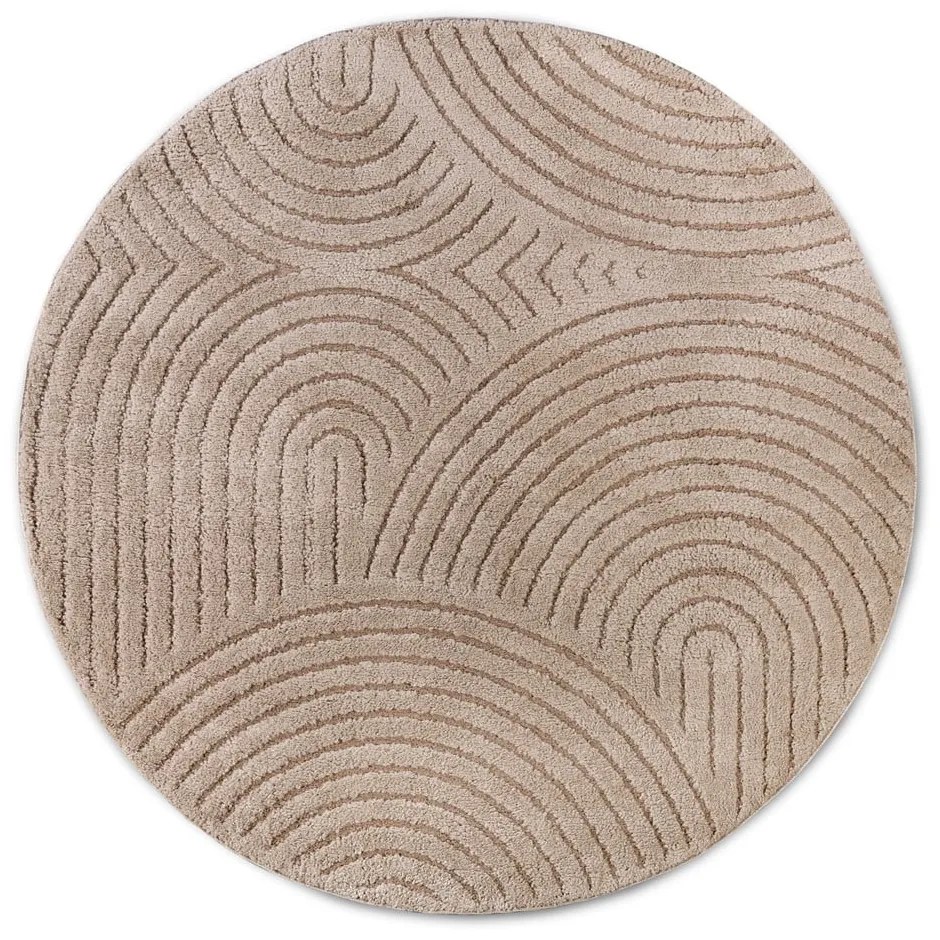 Covor taupe rotund ø 160 cm Panglao New York Taupe – Elle Decoration