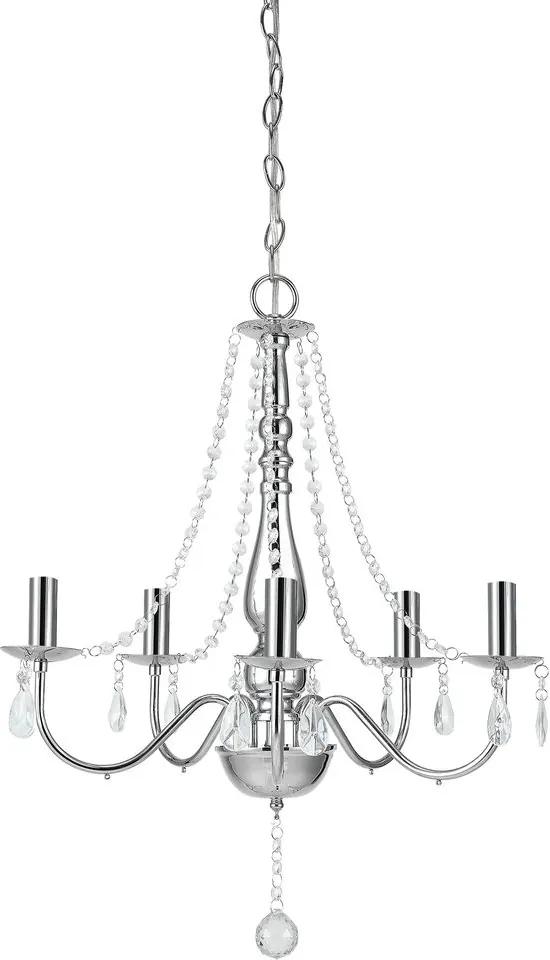 Lustra eleganta – lampa de plafon cu cinci brate Larisa, 5 x E14, 68 x Ø 52 cm, crom