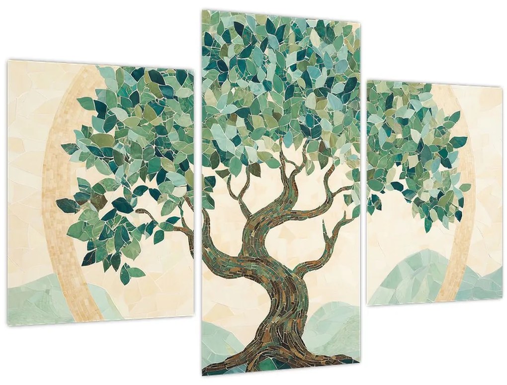 Tablou – Mozaic elegant cu arbore (90x60 cm)