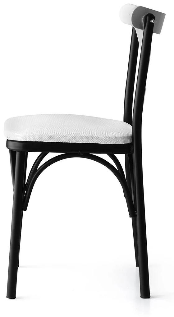 Set 2 scaune haaus Ekol, Alb, textil, picioare metalice