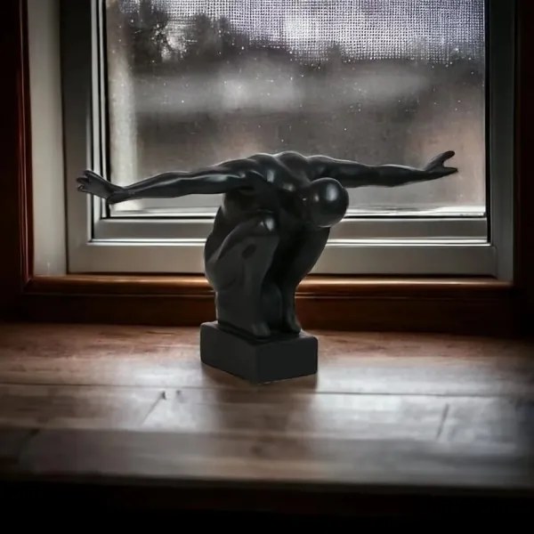 Decorațiune de masă din rășină, 25 x 41 x 20 cm, negru