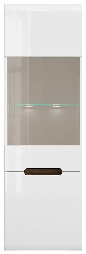 Vitrină Azteca Trio REG1W1D/19/6 (alb + alb lucios). 1004822