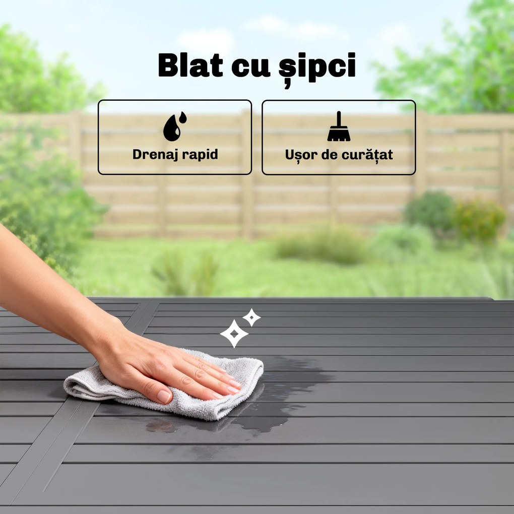 Outsunny masă extensibilă pentru exterior masă de grădină masă de prânz | Aosom Romania