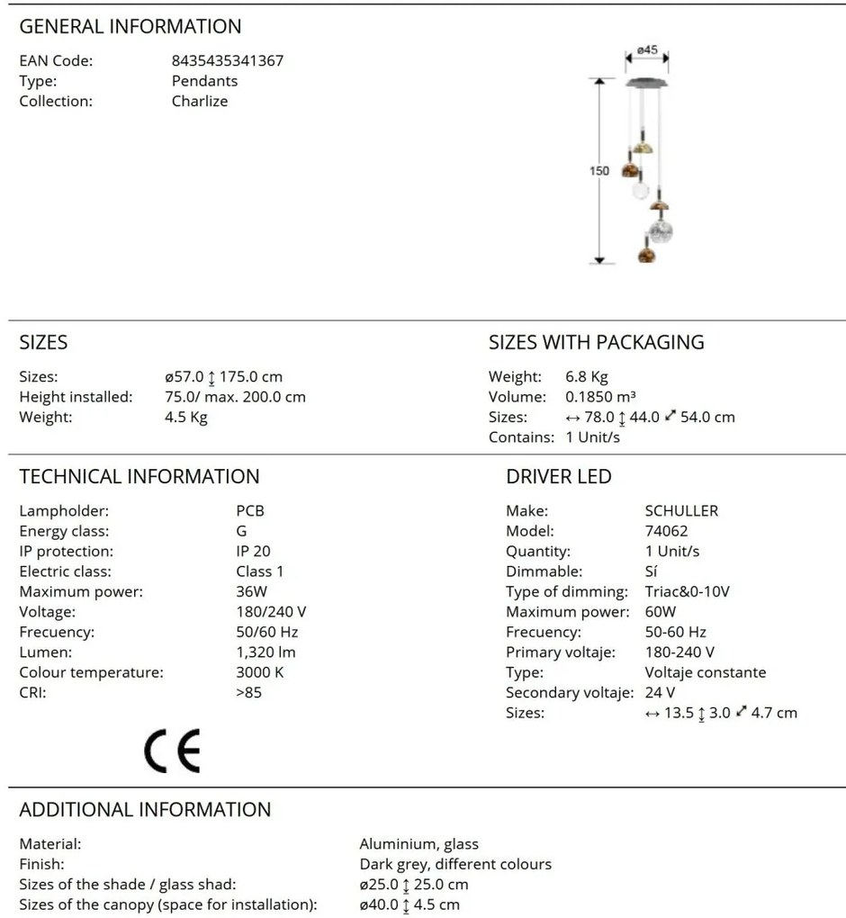 Lustra LED moderna design decorativ Charlize 6L COLOURS
