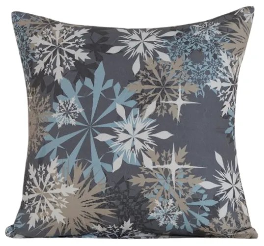 Husa pentru perna din microfibra SNOWFLAKE 45x45 cm, albastru-gri