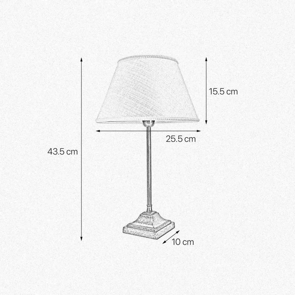 Veioza, Lampa de masa cu abajur elegant Ivory Striped Medium