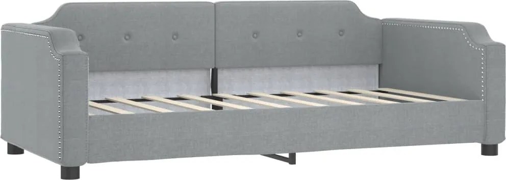 vidaXL Cadru de pat, gri deschis, 80x200 cm, material textil