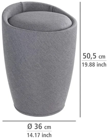 WENKO 22448100 - Taburet CANDY 36 x 50,5 cm, gri/negru