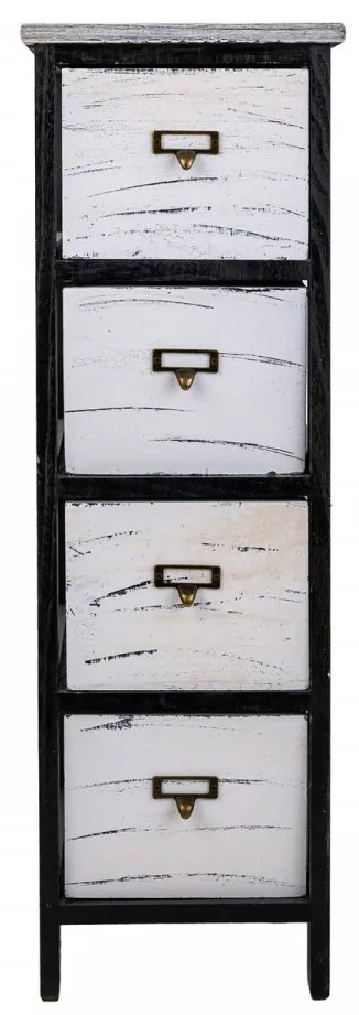 Comoda cu 4 sertare Prier, Creaciones Meng, 26x32x81 cm, lemn de paulownia