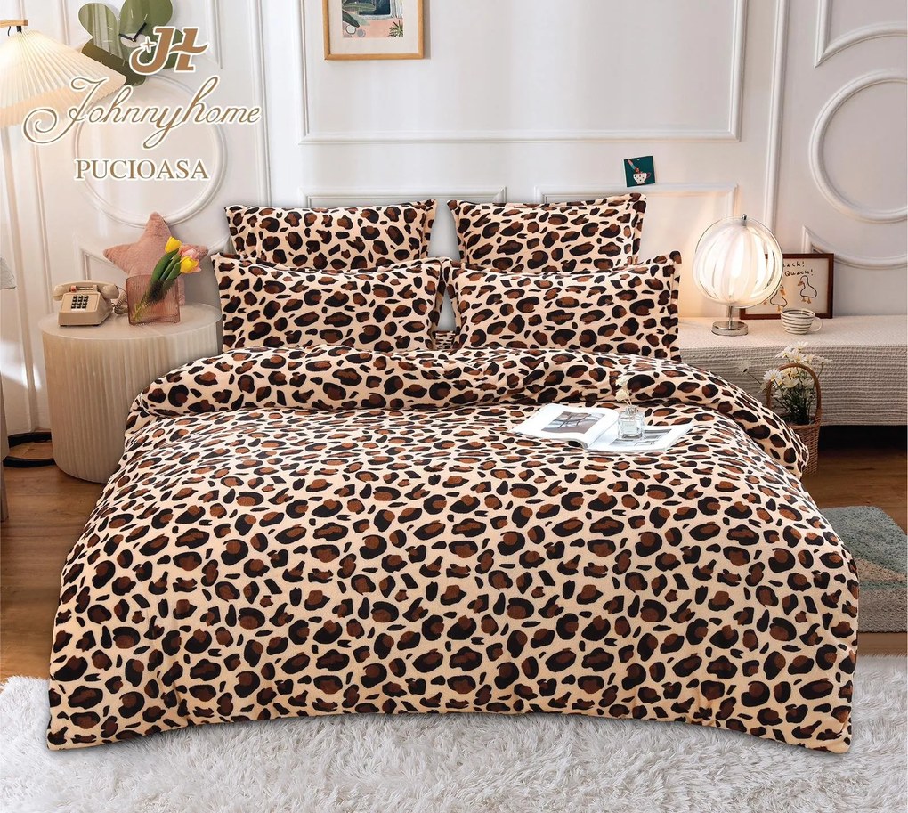 Set Lenjerie De Pat Cocolino 6 Piese Pat 2 Persoane - Leopard