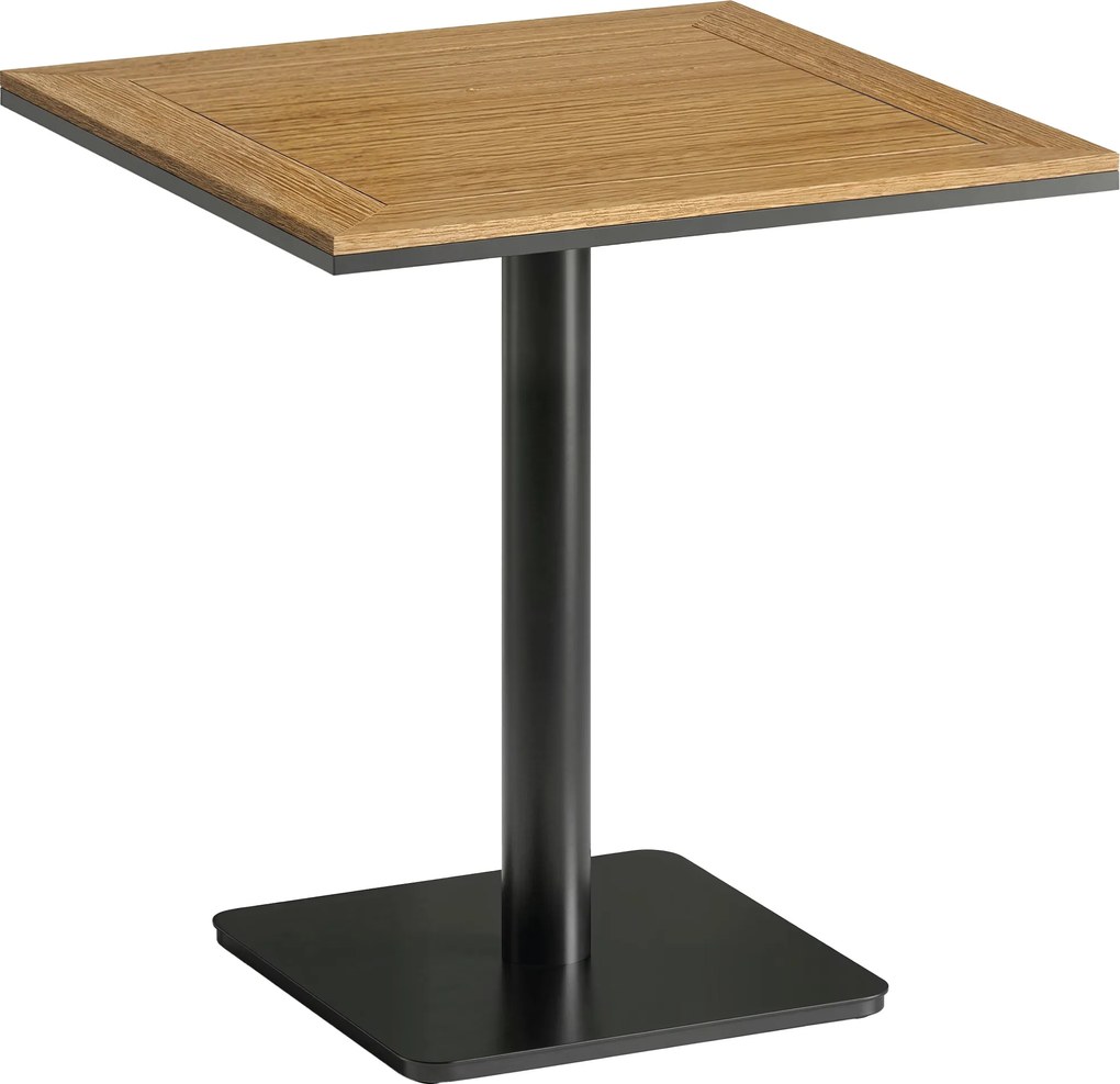 Outsunny Măsuță laterală 70 x 70 cm rezistentă la intemperii masă de grădină cu aspect lemn Bază lată, pătrată lemn natural | Aosom Romania