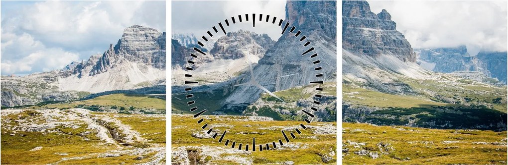 Tablou - Dolomite italiene (cu ceas) (90x30 cm)