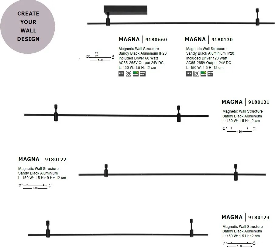 Accesoriu Libo 6W, Corp de iluminat pentru sistemul magnetic-decorativ MAGNA