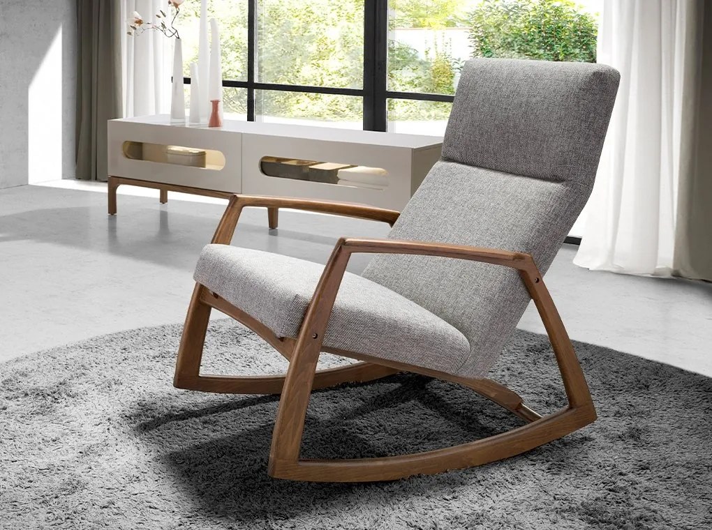 Fotoliu balansoar stil avangardist Rocking Chair gri