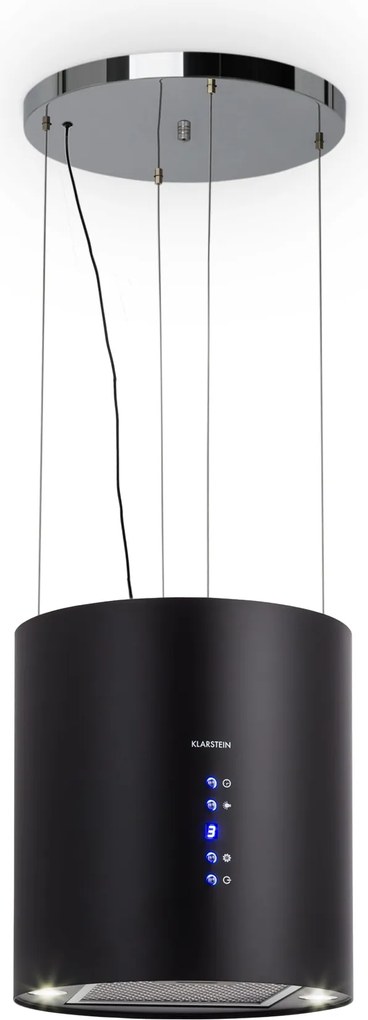 Klarstein Barett, hotă de aspirație, Ø 38 cm, convecție 560 m³/h, LED, filtru de carbon, neagră