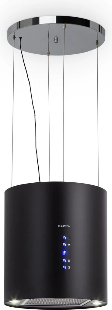 Klarstein Hota insulară Barett Ø35 cm, cu recirculare, 522 m³/h, iluminare LED și filtru cu cărbune activ