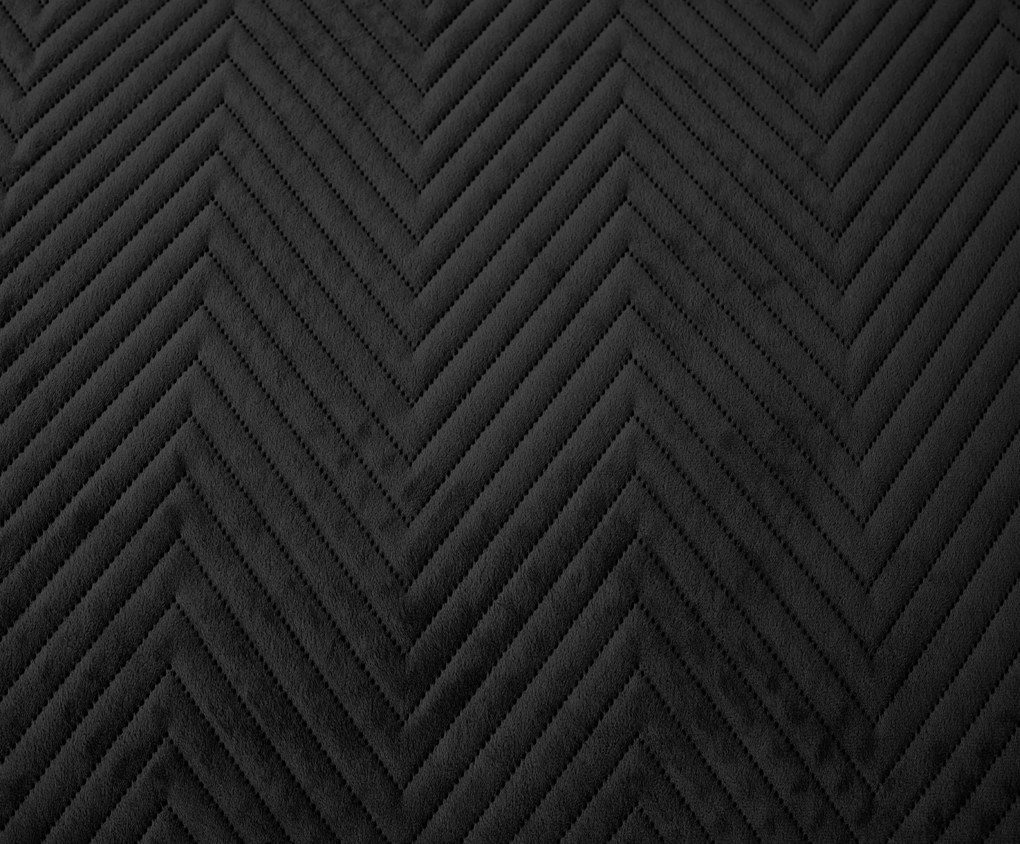 Cuvertura de pat din catifea neagra cu model ARROW VELVET Dimensiune: 220 x 240 cm