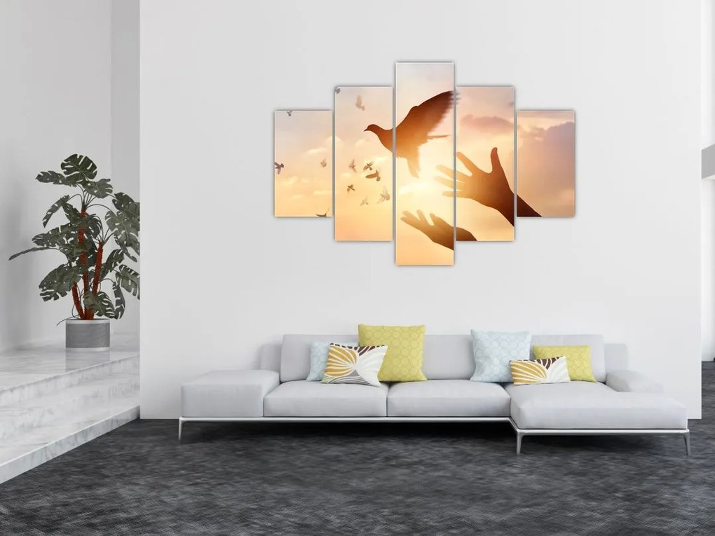 Tablou - Porumbițo, zboară! (150x105 cm)